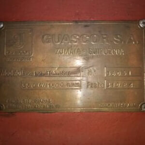Alternative view of Block Guascor, 350CV, 1500RPM, 8 cilindros. Modelo E212 TA SG Nº36051.
