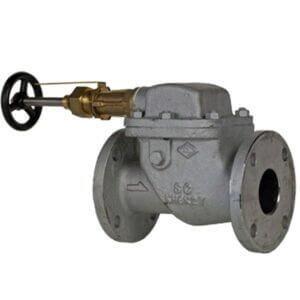 Válvula descarga sanitaria recta comandada, norma JIS, medidas Ø65mm a Ø125mm