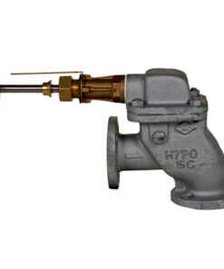 Válvula descarga sanitaria en ángulo comandada, norma JIS, Ø50mm a Ø125mm