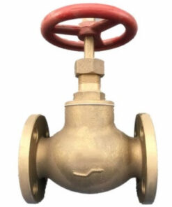 Válvula globo recta con retención, con bridas ciegas, cuerpo bronce, medidas Ø15mm a Ø65mm