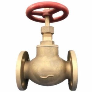 Válvula globo recta con retención, con bridas ciegas, cuerpo bronce, medidas Ø15mm a Ø65mm