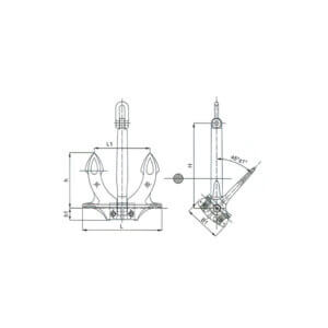 Alternative view of Ancla Hall Tipo A, con certificado de clase internacional IACS