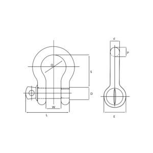 Alternative view of Grillete corazón de perno roscado y cabeza aplastada