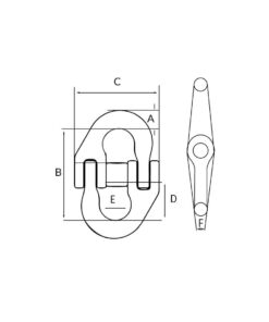 Alternative view of Grillete americano G80, medidas Ø3/8 a Ø7/8""