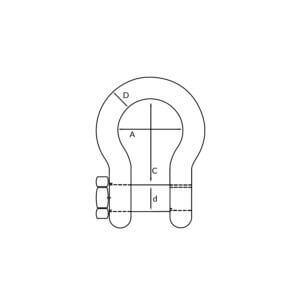 Alternative view of Grillete corazón de perno roscado y cabeza cuadrada