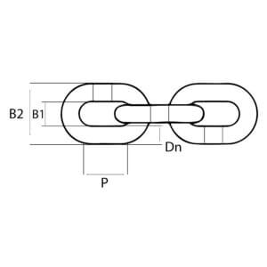 Alternative view of Cadena alta resistencia eslabón corto, medidas de Ø13mm a Ø19mm