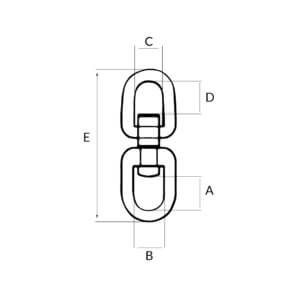 Alternative view of Grillete giratorio articulado Acero Inoxidable