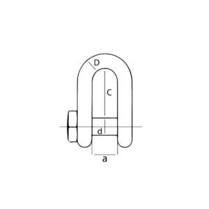 Alternative view of Grillete recto de perno pasante cabeza cuadrada